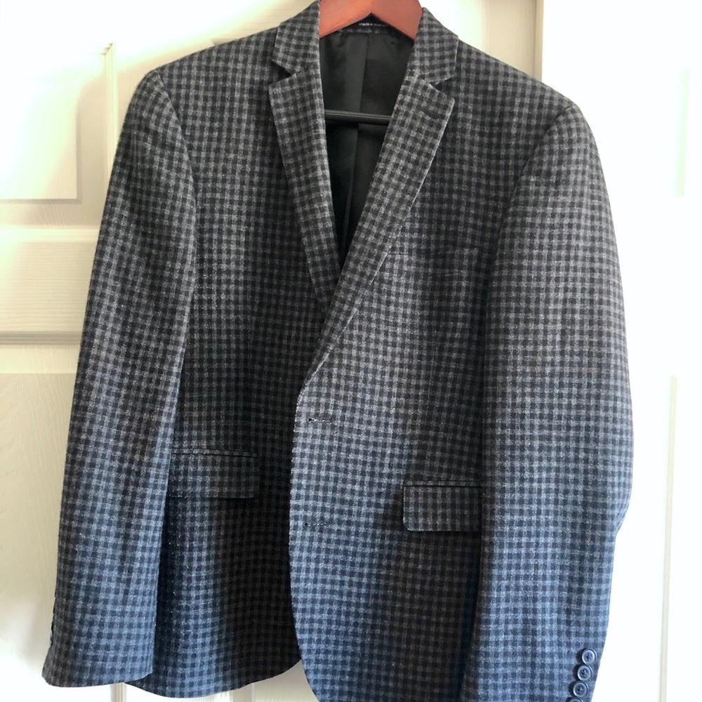 Bar III Slim Fit Checkered Blazer